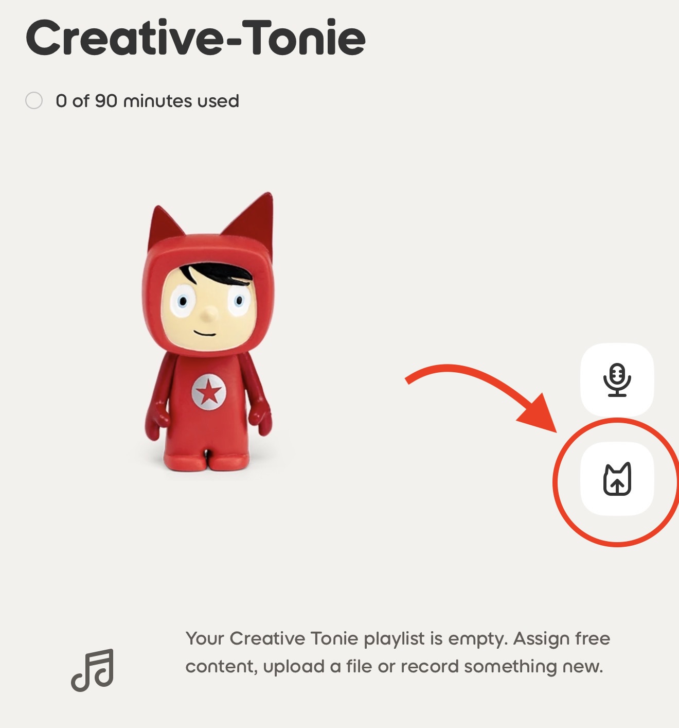 Upload Icon Creative Tonies App